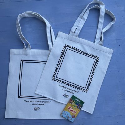 DIY Book Bag with fabric crayons